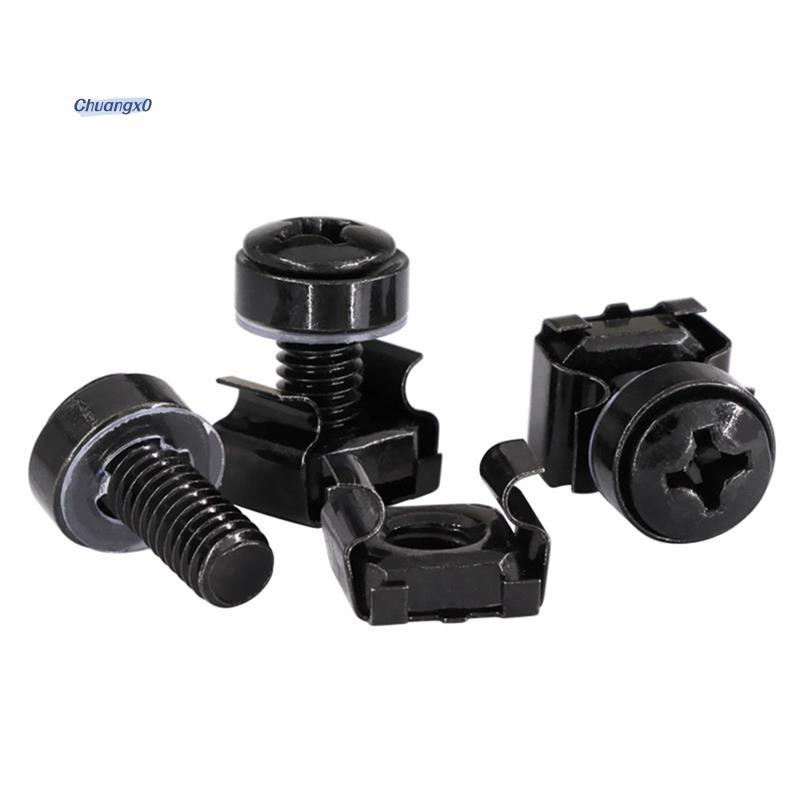 Chuangtfx0350Pcs M6x16mm Rack Mount Cage Nut Server Rack Set และ Nuts & เครื่องซักผ้าสําหรับ Rack Mo