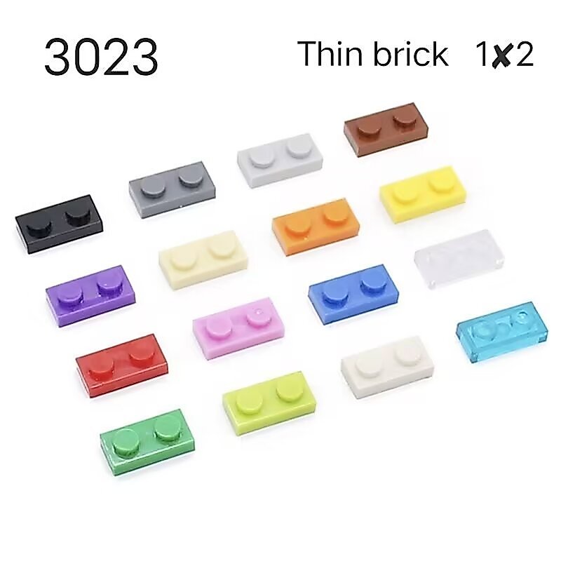 MOC อนุภาคขนาดเล็กเข้ากันได้กับ 3023 ชิ้นส่วนพื้นฐาน 1x2 อิฐบางประกอบของเล่นบล็อกตัวต่อเพื่อการศึกษา