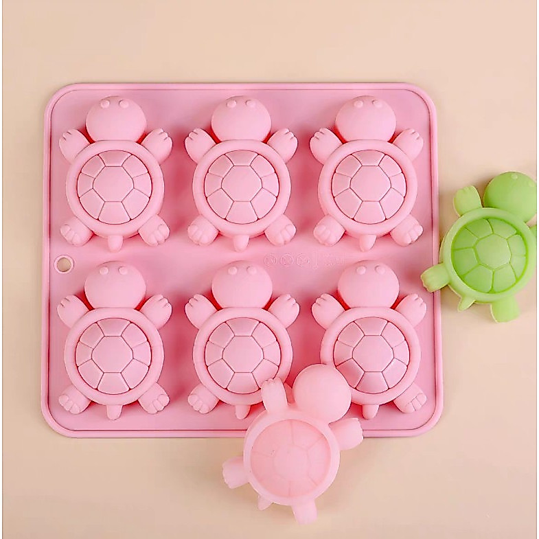 แม่พิมพ์เต่า 6 ช่อง ขนาด 30 กรัม (คละสี)