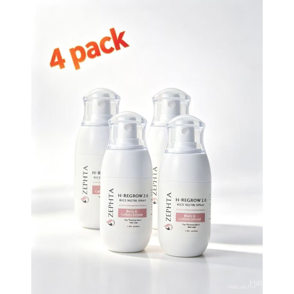 แพ็คคุ้มค่า 4 ขวด Zephta H-Regrow 2.0 - สเปรย์บำรุงผม Zephta ฟื้นฟูผม ฟื้นฟูผม โภชนาการจากข้าว YSLJ
