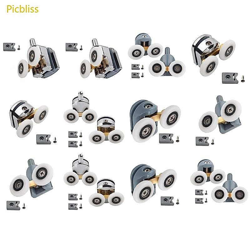 Picbliss ประตูบานเลื่อนลูกรอกล้อ Runner ประตูห้องอาบน้ําล้อลูกกลิ้งด้านล่างด้านบน