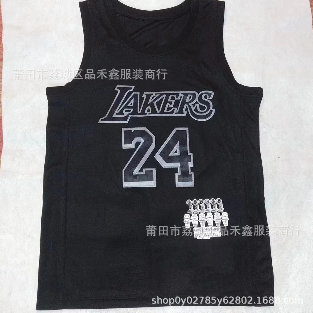 จัดส่งในวันเดียวกัน!!Lakers Lakers 24 Kobe mvp Black Honor Edition เสื้อแข่งเกษียณอายุ