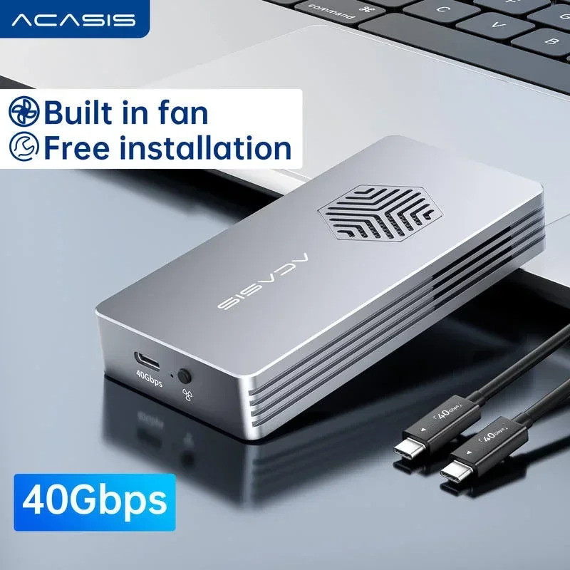 Acasis 40Gbps USB 4 NVMe M.2 SSD ความจุ 8TB พัดลมระบายความร้อน JHL7440 ชิปสําหรับ Macbook Pro ความเร