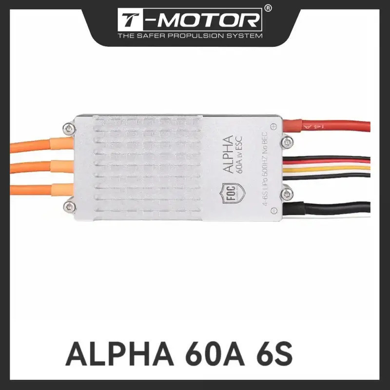 T-MOTOR Electronic Speed Controller ALPHA 60A 6S แรงดันไฟฟ้าต่ํา FOC ESC สําหรับมอเตอร์ไร้แปรงถ่าน M