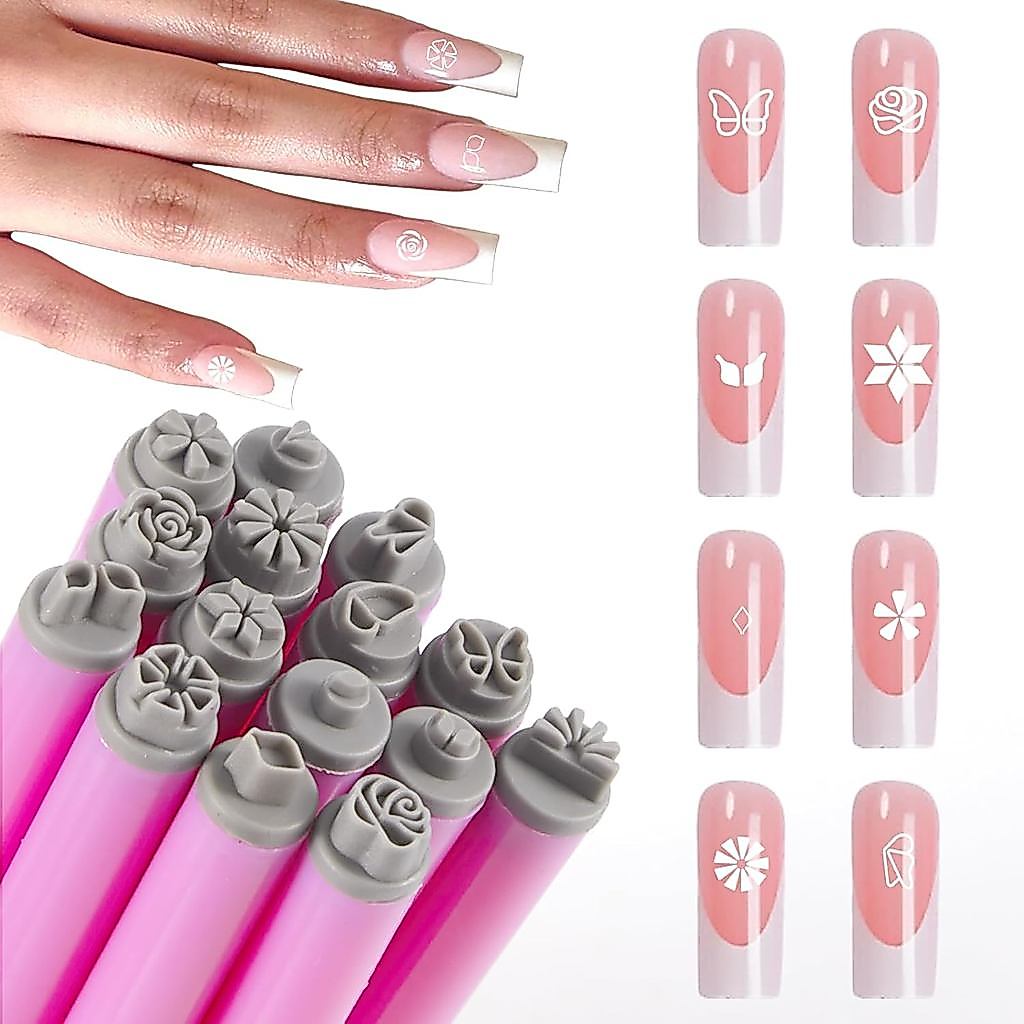 ชุดปากกาปั๊มเล็บ ซิลิโคนเล็บ Nail Stamper 15 ชิ้น ลายดอกไม้ ผีเสื้อ ใบไม้ สำหรับเพ้นท์เล็บ DIY