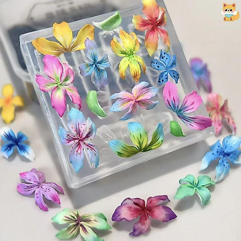 [VI] แม่พิมพ์ซิลิโคนลายดอกไม้ 3D สําหรับเล็บ DIY ลายฮาวาย Hibiscus กลีบดอกไม้ เครื่องมือทําเล็บ TH