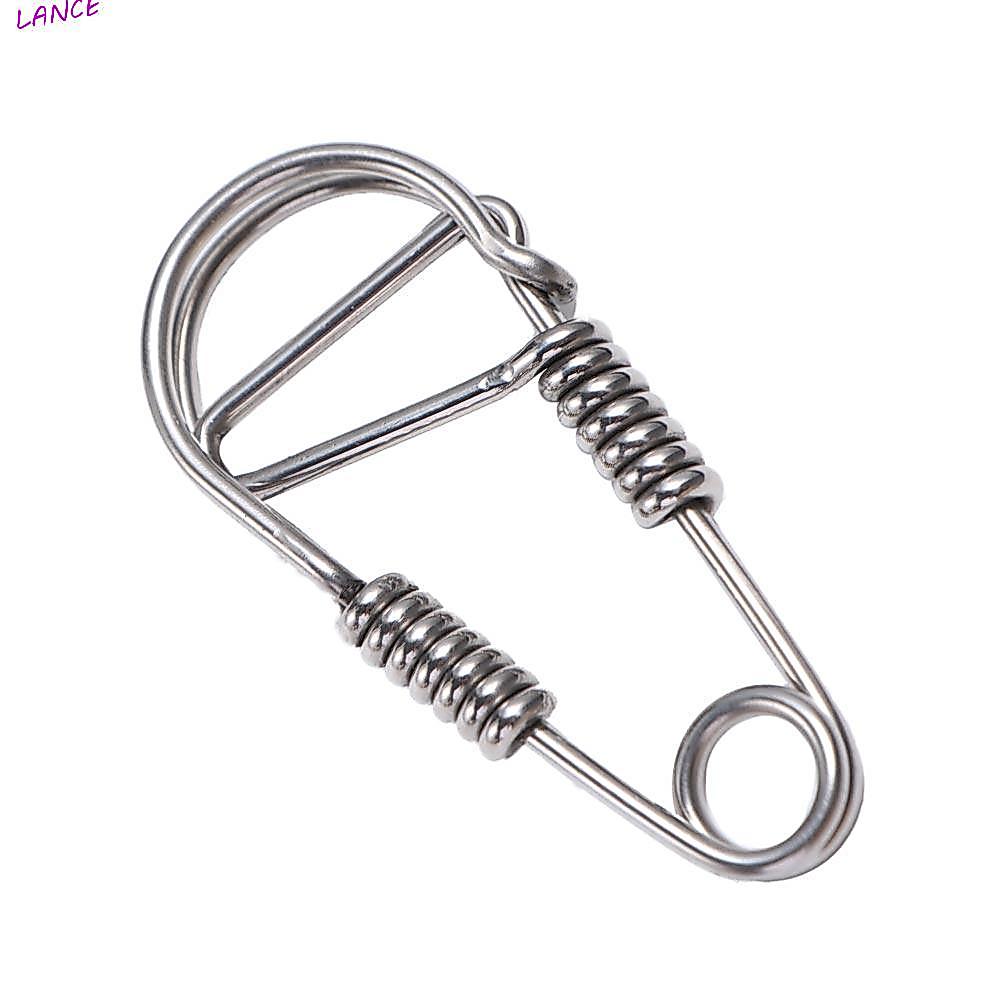 LANCE Clasp Dual Lock พวงกุญแจ, ตะขอสแตนเลสคลิป Snap, มือห่อ Dual Lock Snap คลิปที่ไม่ซ้ํากัน Carabiner แหวนเครื่องมือกลางแจ้ง