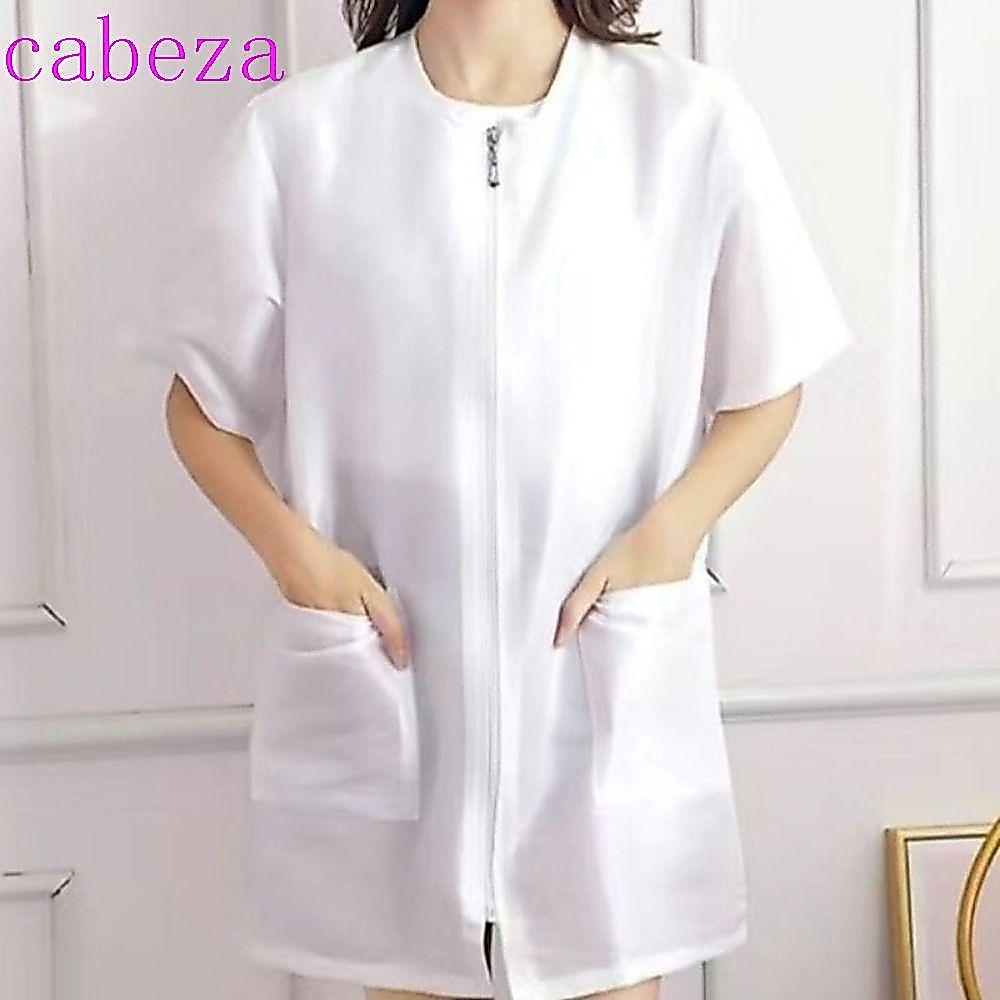 CABEZA ชุดร้านทําผมซิปขนาดใหญ่ โพลีเอสเตอร์ ระบายอากาศ แขนสั้น/ยาว เสื้อคลุมช่างทําผม