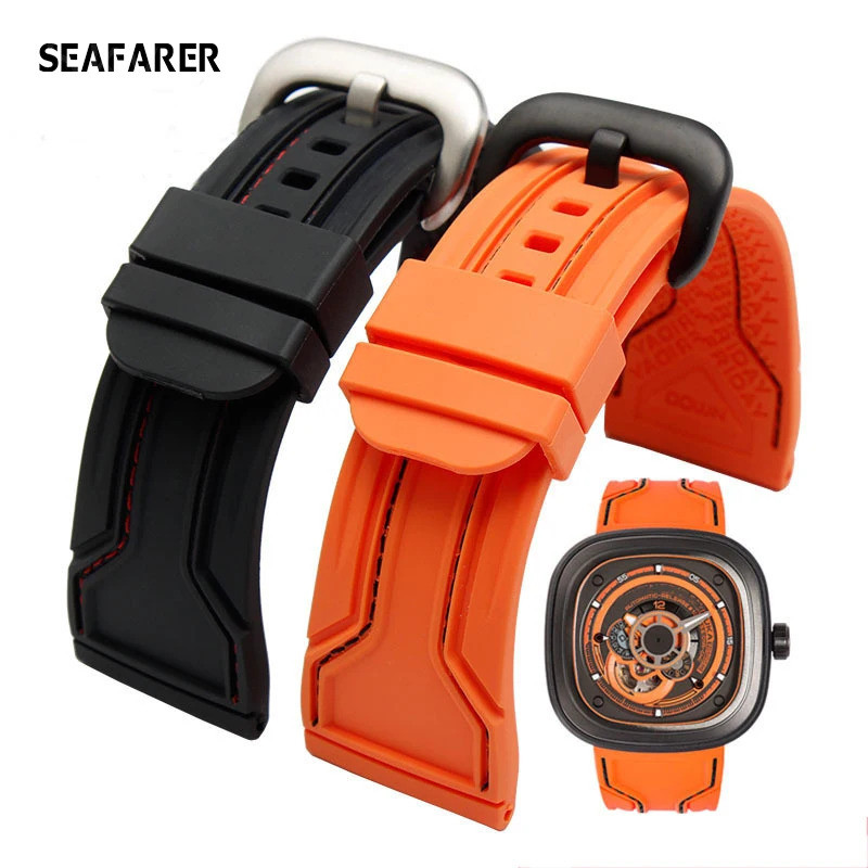 SEVEN FRIDAY WatchBands สําหรับสายนาฬิกายางเซเว่นวันศุกร์สายนาฬิกากันน้ํา Sevenfriday สายรัดข้อมือสร