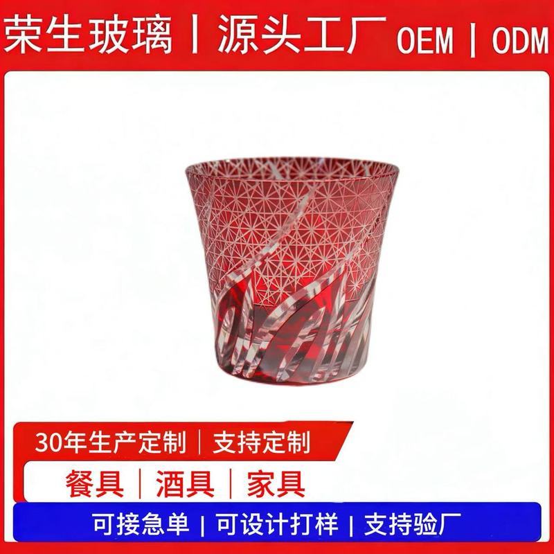 สไตล์ญี่ปุ่น Toyo Sasaki Sasaki Same Style Edo Kiriko Glass แก้วคริสตัลสาเกแก้ว