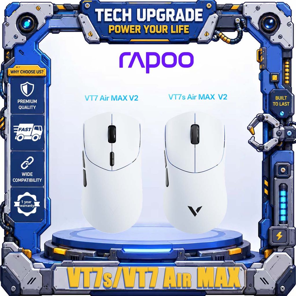 RAPOO VT7s/VT7 Air MAX V2 ไร้สาย dual-mode dual 8K น้ําหนักเบา PAW3955 ขนาดไฟฉายการแข่งขันเมาส์
