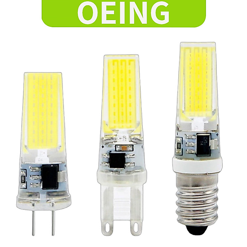 OEING หลอดไฟ LED หรี่แสงได้ COB G9 G4 E14 5W 220V แสงอุ่น 3000K แสงสีขาว 6000K