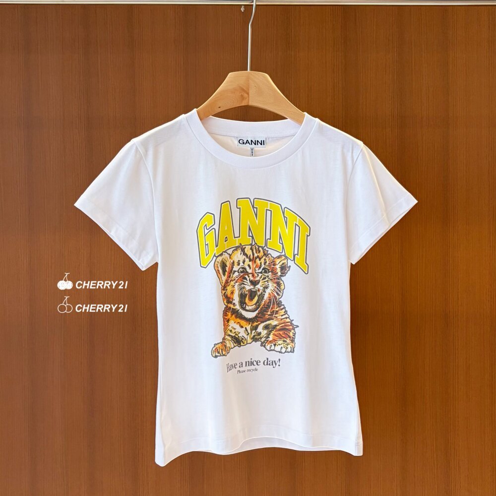 100% ผ้าฝ้ายพรีเมี่ยม น่ารักลายเสือพิมพ์เสื้อยืดแขนสั้นนุ่มพรีเมี่ยมใหม่หลวมด้านบน ไม่จํากัดเพศ