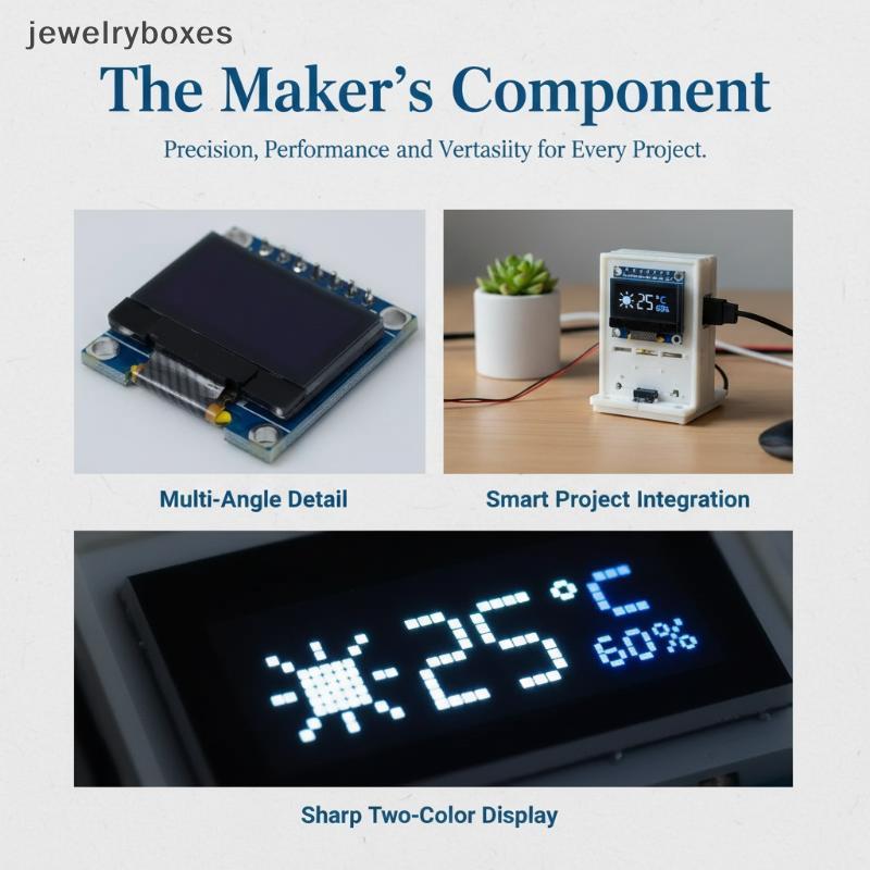 [jewelryboxes] 0.96 นิ้วโมดูลจอแสดงผล OLED I2C IIC Serial White Screen 128x64 SSD1306 Driver Boardpatible พร้อม ESP32 STM32 Boutique