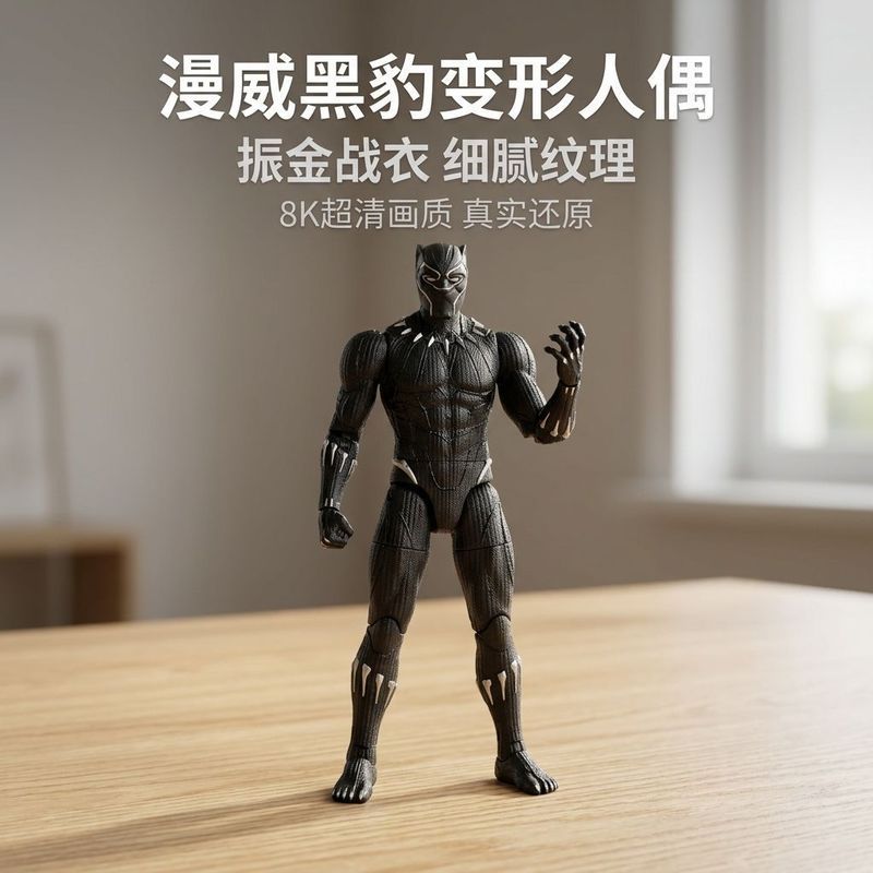 Marvel Zhenjin Armor Panther Deformable Movable Hands-on Doll Children Boy Gift Model