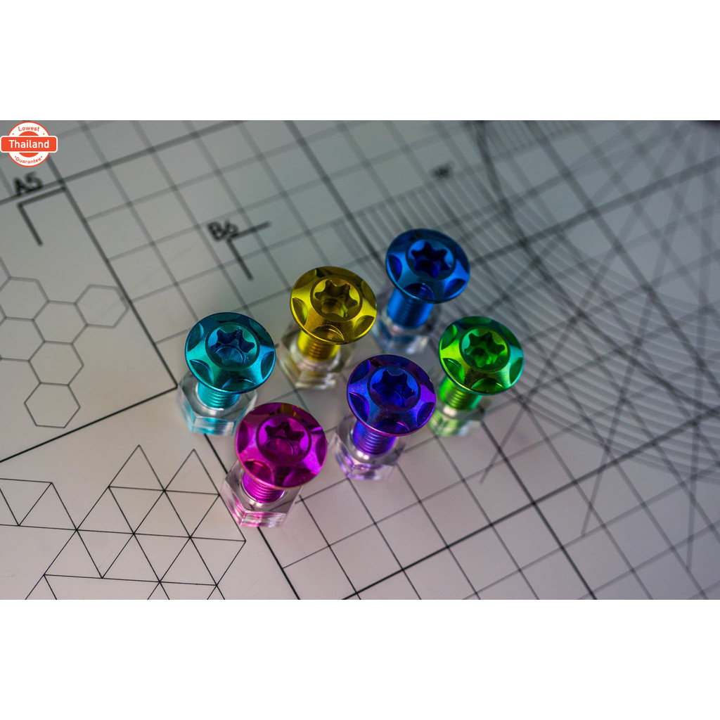 น็อตไทเทเนียม M8x20 / M8x25 จานดิส หัวดาวใหญ่มี่า