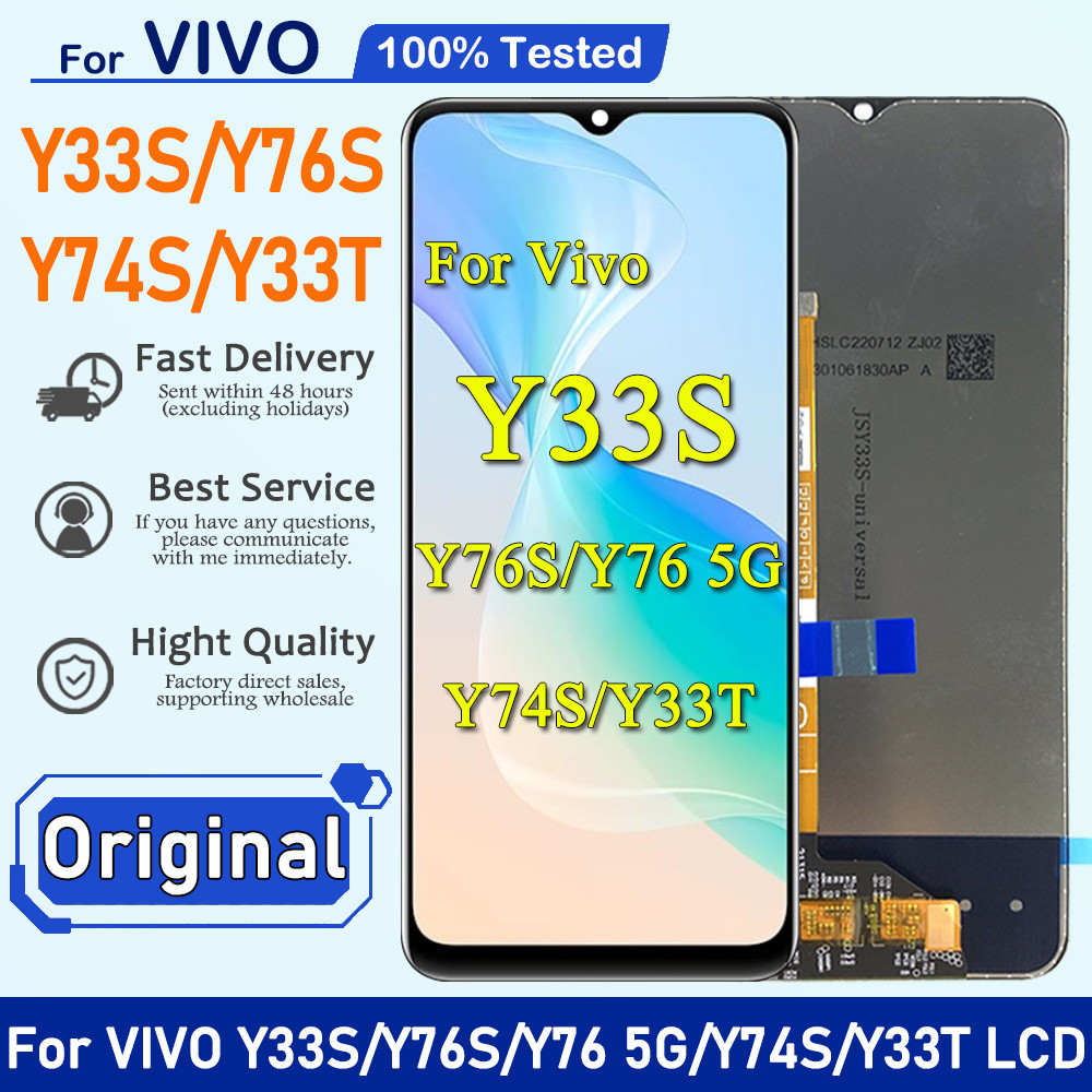 จอแสดงผลต้นฉบับสําหรับ VIVO Y33s Y76s Y76 5g จอแสดงผล LCD Touch Screen Digitizer สําหรับ VIVO Y74s L