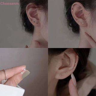 Cheenm 1 คู่แฟชั่นอินเทรนด์ Zircon Stud ต่างหูสําหรับสาวทุกวันเรขาคณิตต่างหูขนาดเล็กหูกระดูกเล็บเครื่องประดับ TH