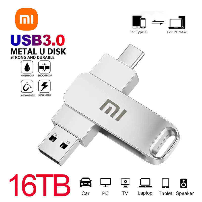 Xiaomi ประเภท C USB แฟลชไดรฟ์ 2TB Pendrive USB 3.0 อินเทอร์เฟซปากกา OTC ความจุขนาดใหญ่ 16TB U Disk M