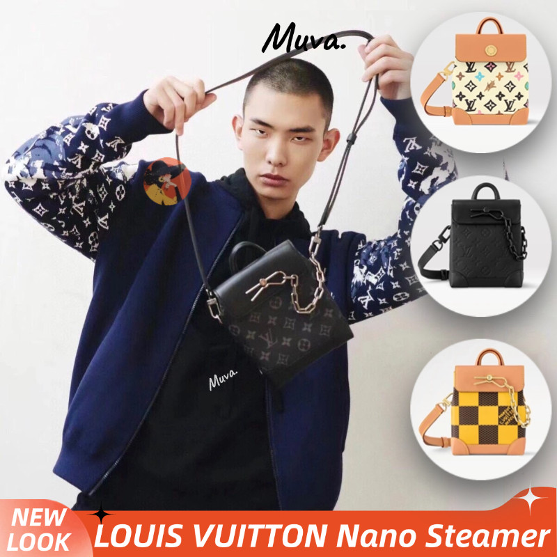 หลุยส์วิตตอง👜Louis Vuitton LV กระเป๋ารุ่น Nano Steamer Men's Shoulder Bags