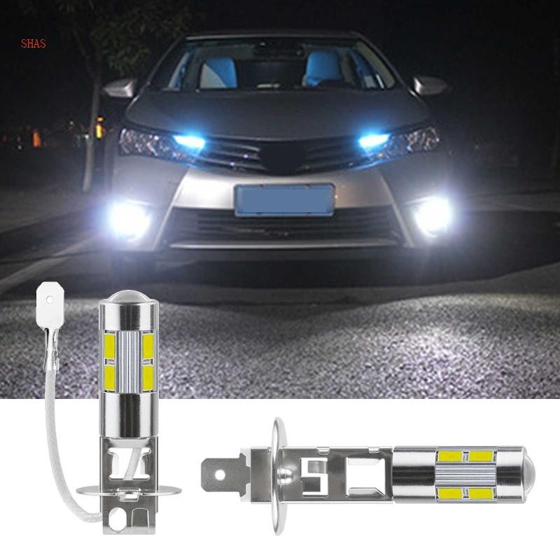 Shas โคมไฟ LED Anti Fog Light ไฟหน้ารถ H1 H3 10SMD 5630 50000H 2W 12V 2x