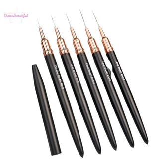 <DBFl-t> 5 ชิ้น/เซ็ต Nail Art Liner แปรงสําหรับ Striping ภาพวาดออกแบบ,เจล Liner Nail Art แปรงสําหรับเล็บ 7/9/11/15/20 มม.ใหม่