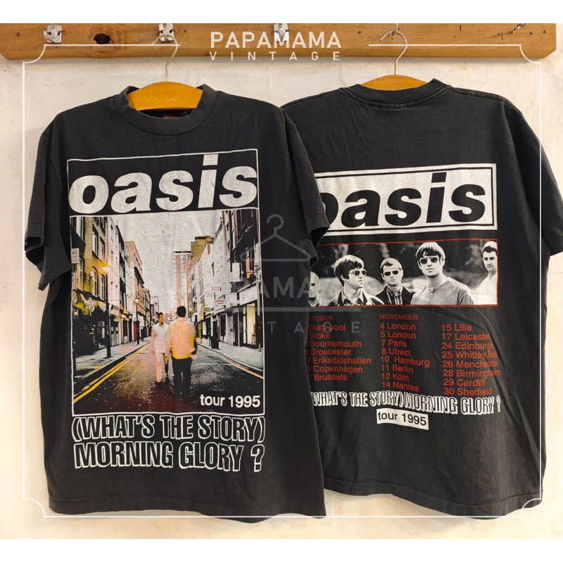 OASIS ( WHAT'S THE STORY ) MORNING GLORY? BioSoft เสื้อวินเทจ เสื้อทัวร์ วงร๊อค papamama vintage shirt