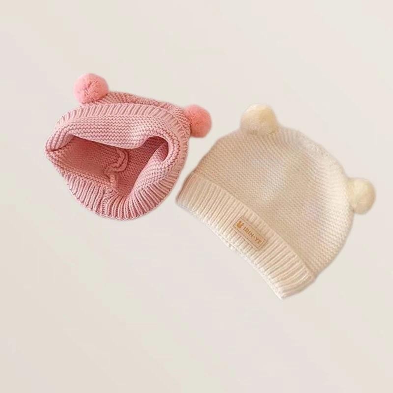 หมวกถักการ์ตูนสำหรับทารกแรกเกิดและเด็ก อบอุ่นในฤดูหนาว สีทึบ ราคา ถูกที่สุด ดีลบีเคเค แกลเลอรีภาพที่ 5