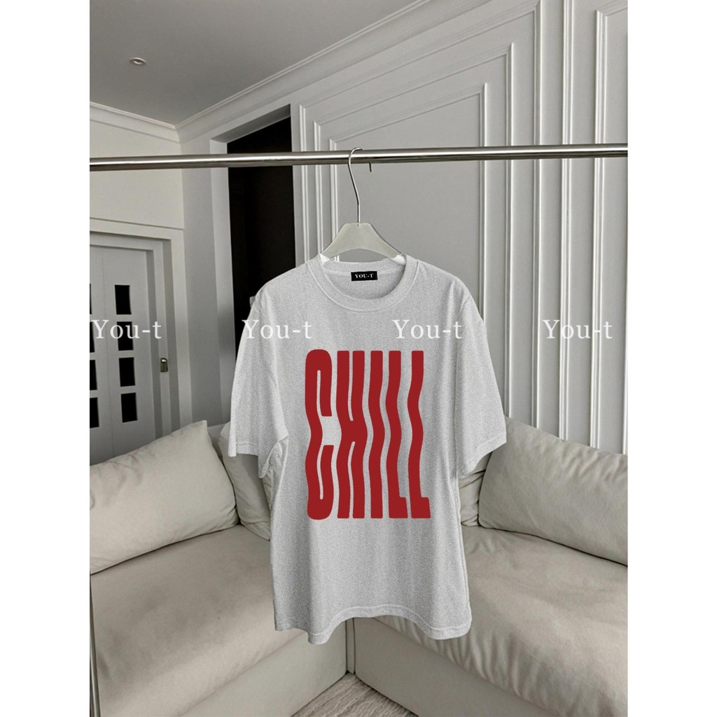T42.SHOP สื้อยืด oversize เสื้อแฟชั่น เกาหลี สตรีท ใส่สบาย โคตรนุ่ม ผ้าคอตตอน100% ลาย “CHILL” ราคา ถูกที่สุด ดีลบีเคเค แกลเลอรีภาพที่ 6