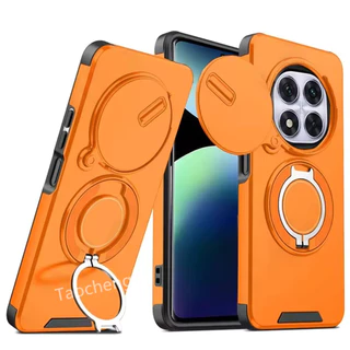 เคสโทรศัพท์สําหรับRedmiหมายเหตุ14 15 Note14 Pro + Plus 4G 5G Note14Pro + 2024 2025ปลอกเกราะโลหะผสมสนับสนุนการออกแบบใหม่แฟชั่นกันกระแทกกดหน้าต่างบานเลื่อนปกหลัง