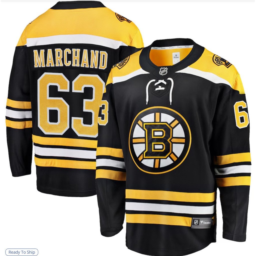 เสื้อฮอกกี้ทีม NHL Boston Bruins แบบใหม่ปี 2025 สีน้ำตาล ลายของ Marchand และ Pastnak