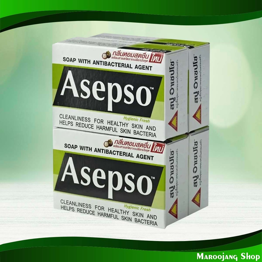 สบู่ก้อน สูตรไฮจินิค เฟรช อาเซปโซ 80 กรัม (4ก้อน) Bar Soap Hygienic Fresh Formula Asepso