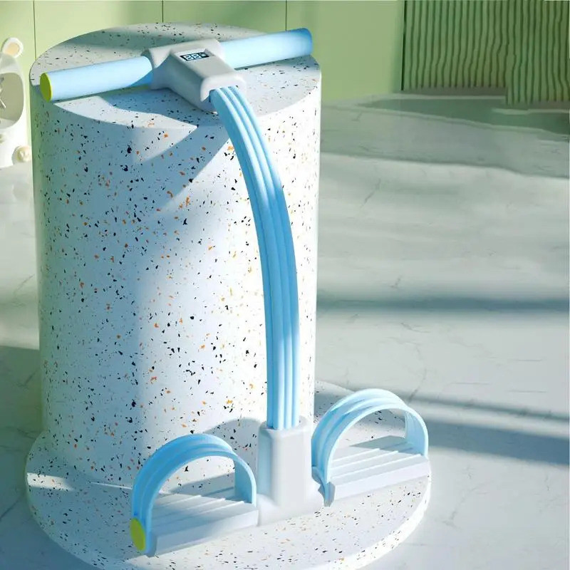 Pedal Resistance Band 6-Tube Yoga Strap Elastic Resistance Band LED Display Bodybuilding Expander Fi