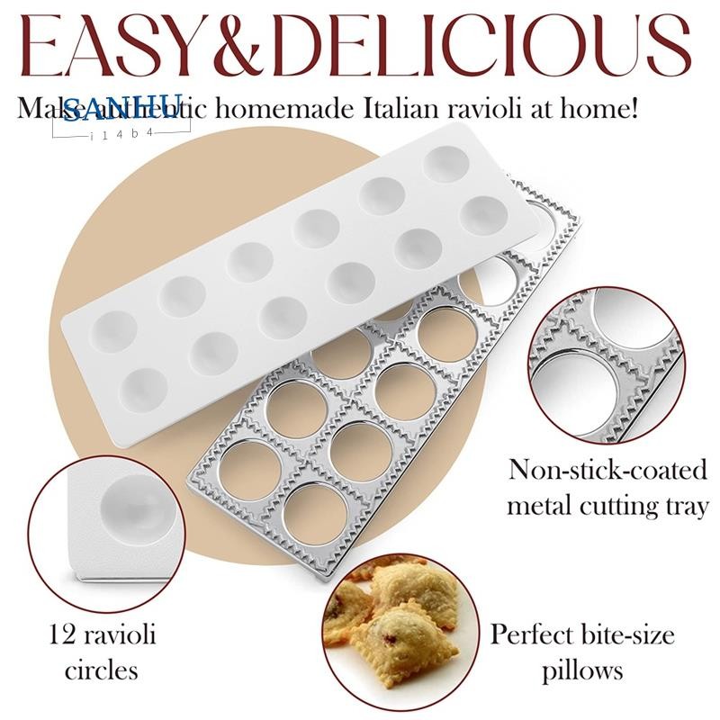 Ravioli Maker แม่พิมพ์ Potsticker เนื้อ Dumpling Maker, Ravioli แสตมป์พาสต้าชุดทําพาสต้าเครื่องมือ