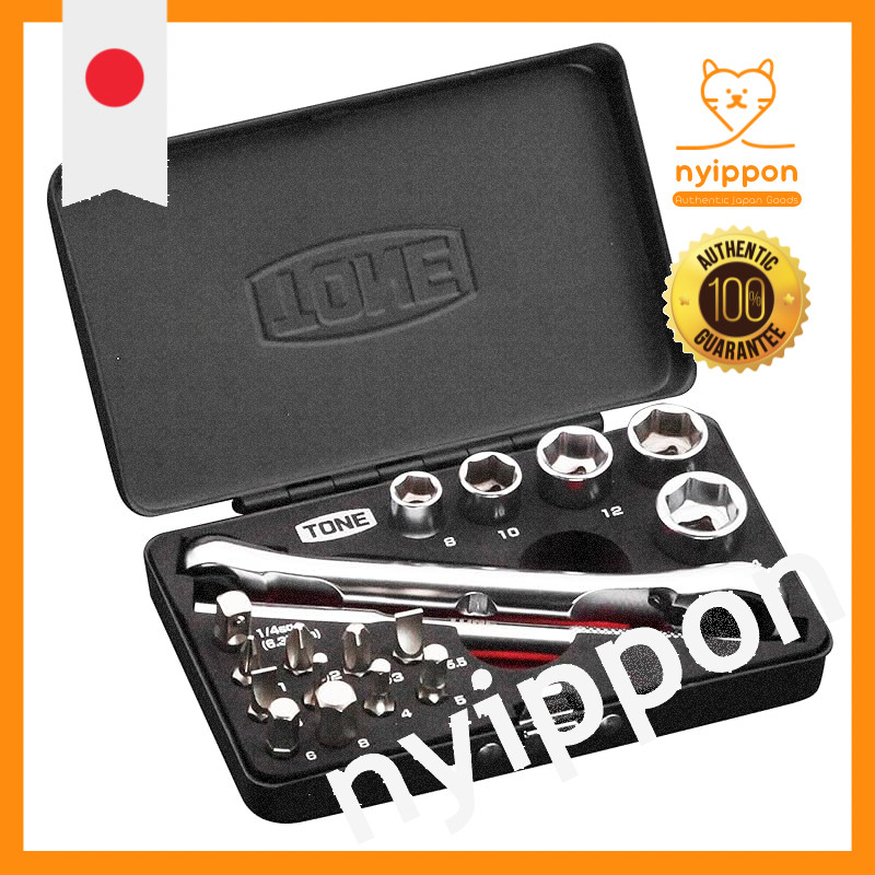 TONE Socket Wrench Bit Set MIX21620 - 18 Pieces