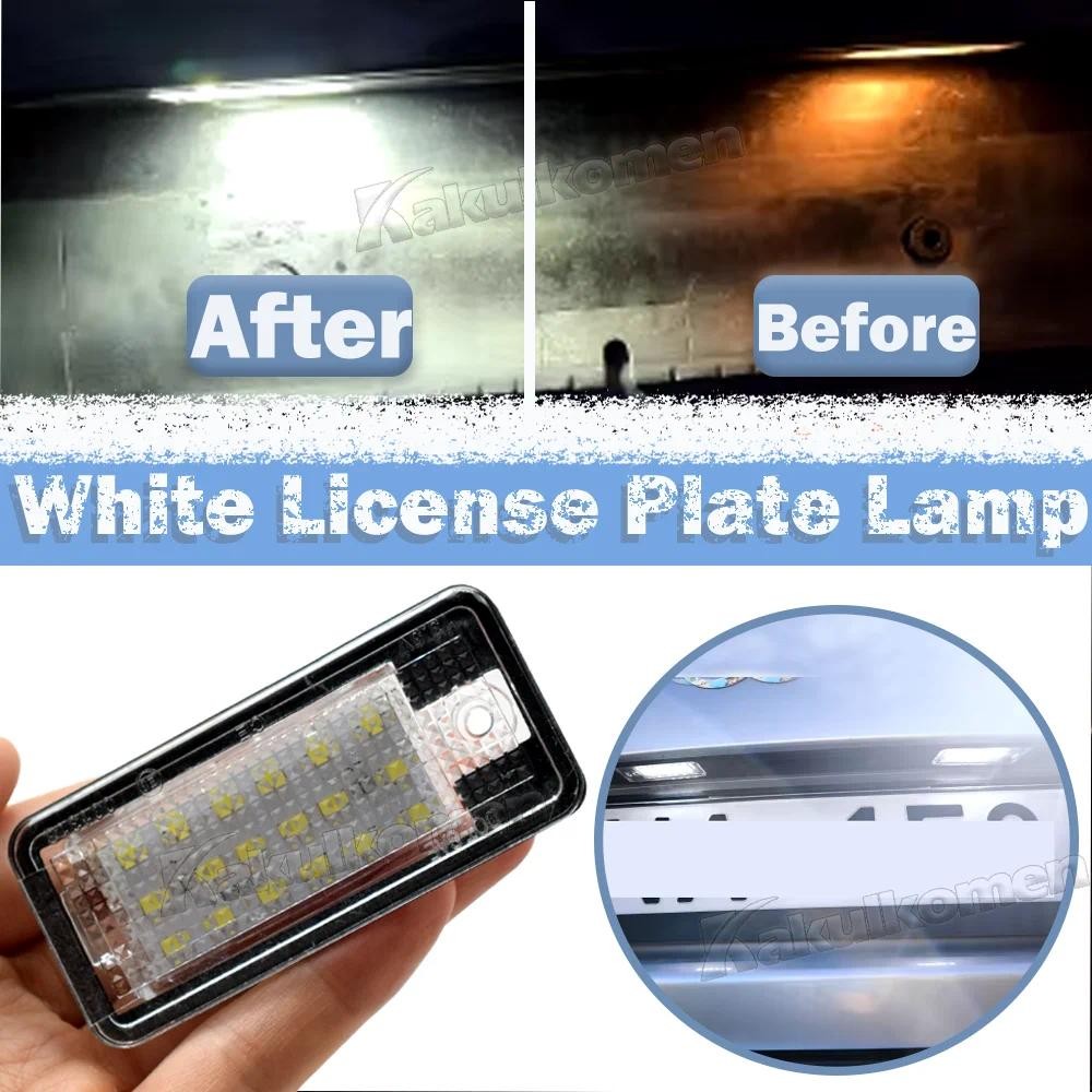 รถ LED จํานวนใบอนุญาตโคมไฟสีขาวสําหรับ-Audi A3 S3 Cabriolet A4 B6 B7 A6 4F A8 S8 C6 RS4 Avant Quattr