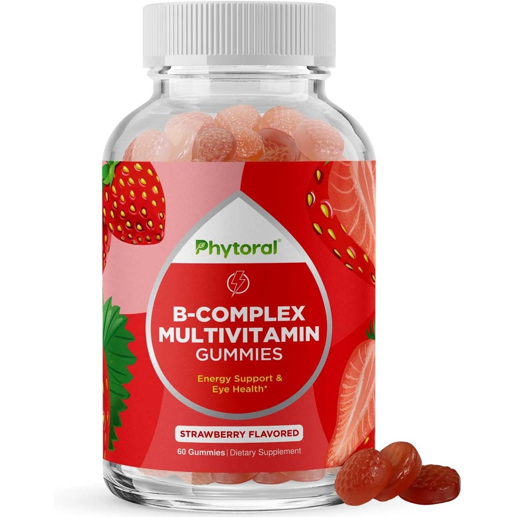 Vitamin B Complex Gummies for Adults - B Vitamins Complex with Thiamin, Riboflavin, Niacin, 6, 12