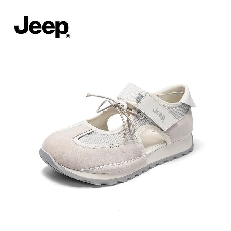 Jeep ปากตื้น Mary Jane รองเท้าผู้หญิงอินเทรนด์ All-Match Hollow กีฬาแฟชั่น Commuter รองเท้าผู้หญิง