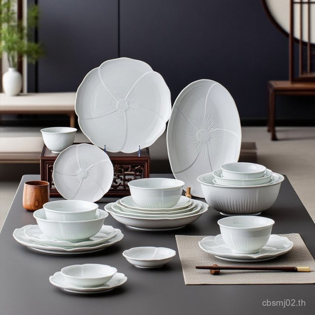 อุณหภูมิสูง Underglaze สีสีทึบบรรเทาเซรามิคของขวัญพิธีขึ้นบ้านใหม่ของขวัญชามชุดจานครัวเรือนชามข้าวจา