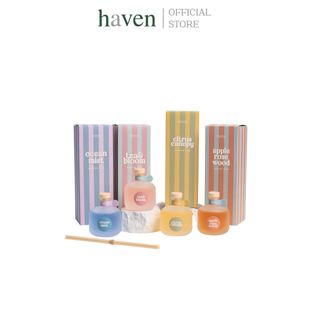 Haven ก้านไม้หอม 100ml | กลิ่นหอมธรรมชาติ ผ่อนคลาย | มี 4 กลิ่นให้เลือก