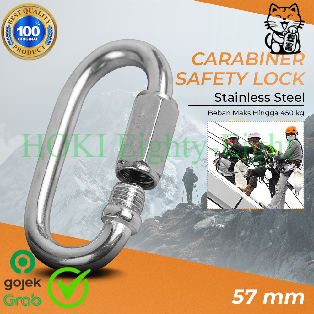 XINDA Carabiner ล็อคนิรภัยสแตนเลส 57 มม. PREMIUM EE