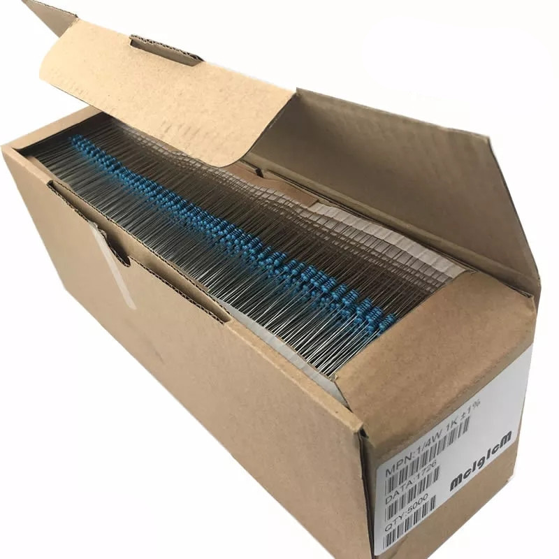 ตัวต้านทานฟิล์มโลหะ 1/4W 1% 1R 1.2 R 1.5 R 1.8 R 2R 2.2 R 2.4 R 2.7 R 0.25 W