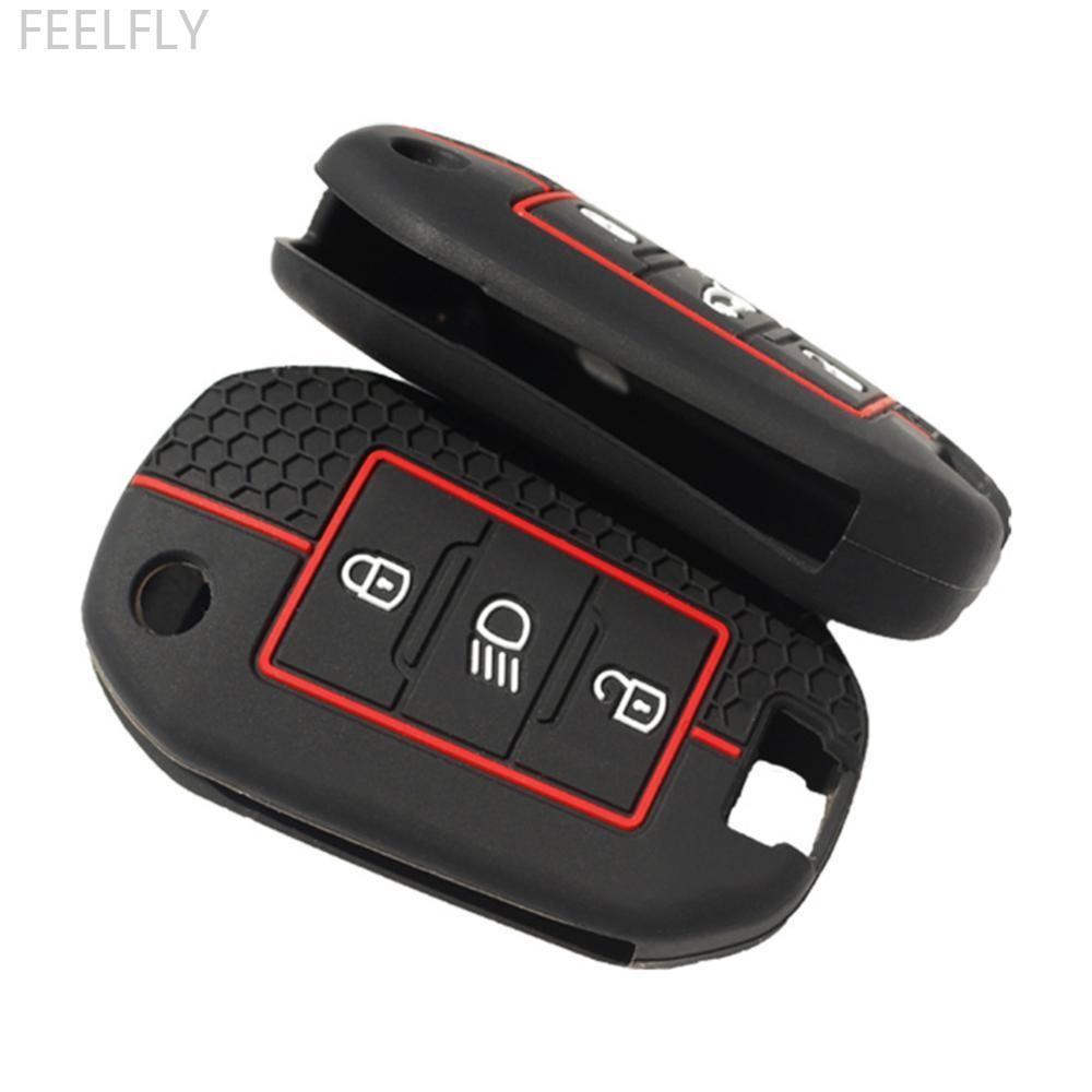 FEELFLY ซิลิโคน Remote Key กรณี Shell Protected ผู้ถือ Fob สําหรับ Peugeot 3 ปุ่ม 208 301 308 508 50