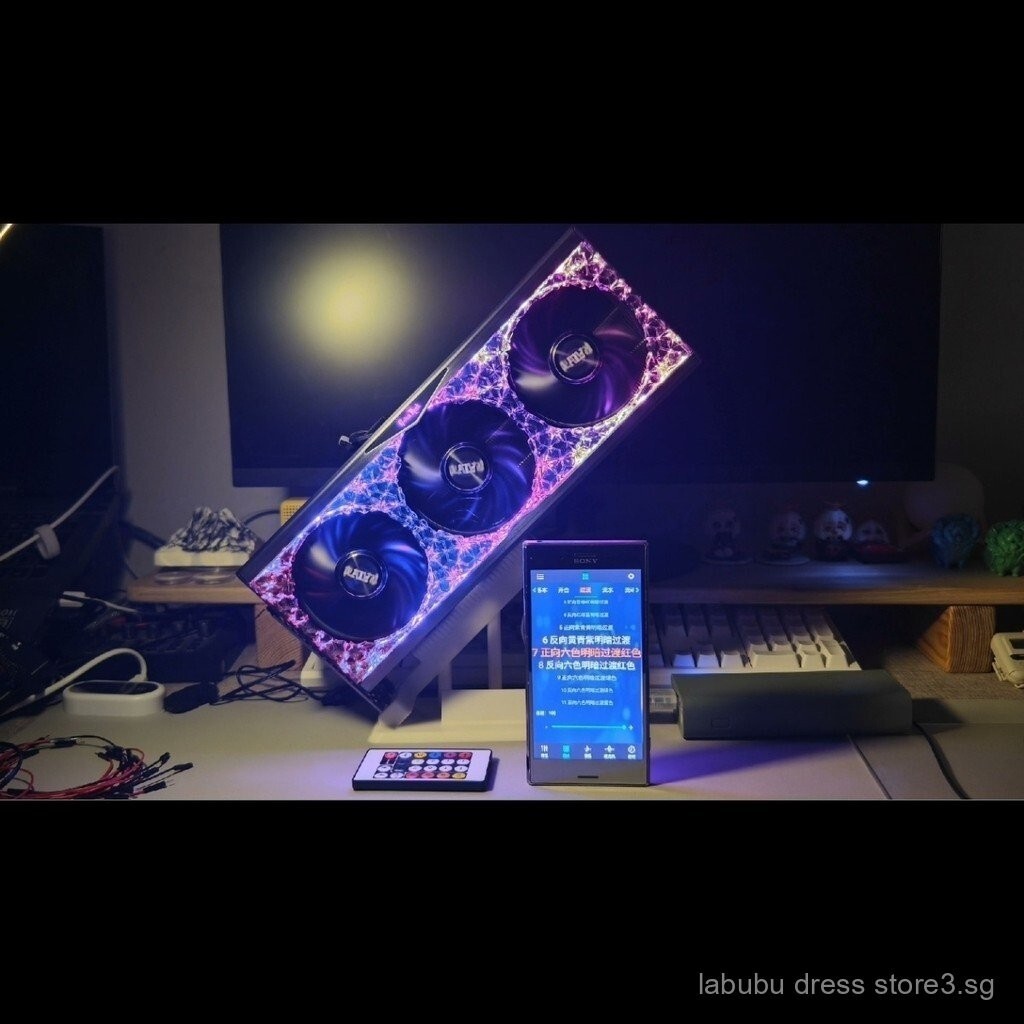 RTX4090สายเคเบิลอะแดปเตอร์กราฟิกการ์ดพัดลมController RGB Light Effect Magic Eagle Tongde ASUS Magic 