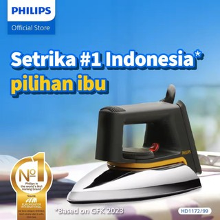 Philips Setrika Kering Classic HD1172/99 - Hitam Tapak Anti Lengket, setrika Philips, gosokan Philips