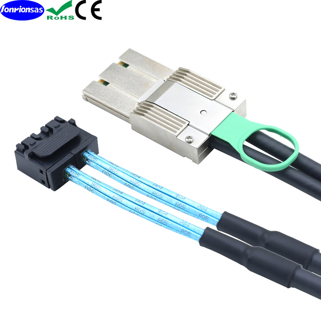 PCIE MINI SAS SFF-8088 8X I/O 68P ถึง Dual Port HD8643 8X Server Cable 4.6
