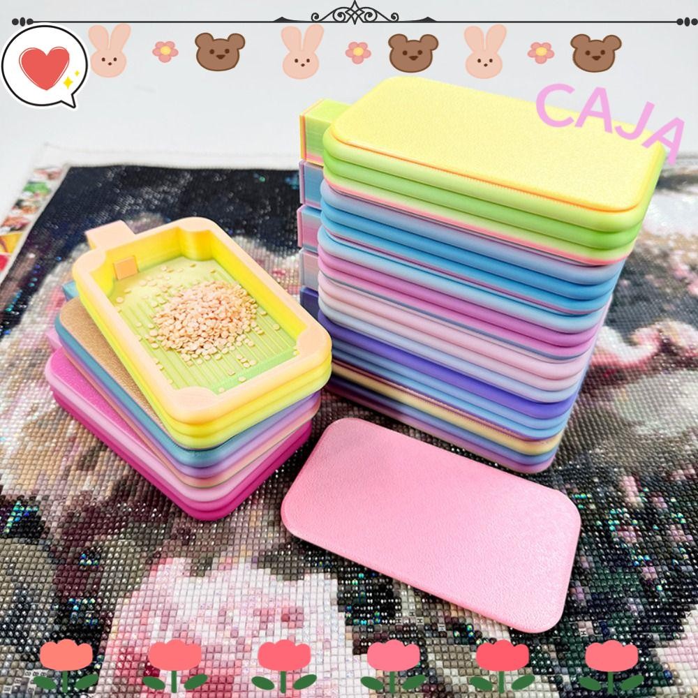 คาจา1 ถาดภาพวาดเพชรขนาดใหญ่, ทําเอง หัตถกรรมแผ่นประดับด้วยลูกปัดลูกปัดเรียงลําดับถาดเก็บ,สีพร้อมฝาครอบความจุขนาดใหญ่เจาะถาดเก็บสําหรับเล็บ