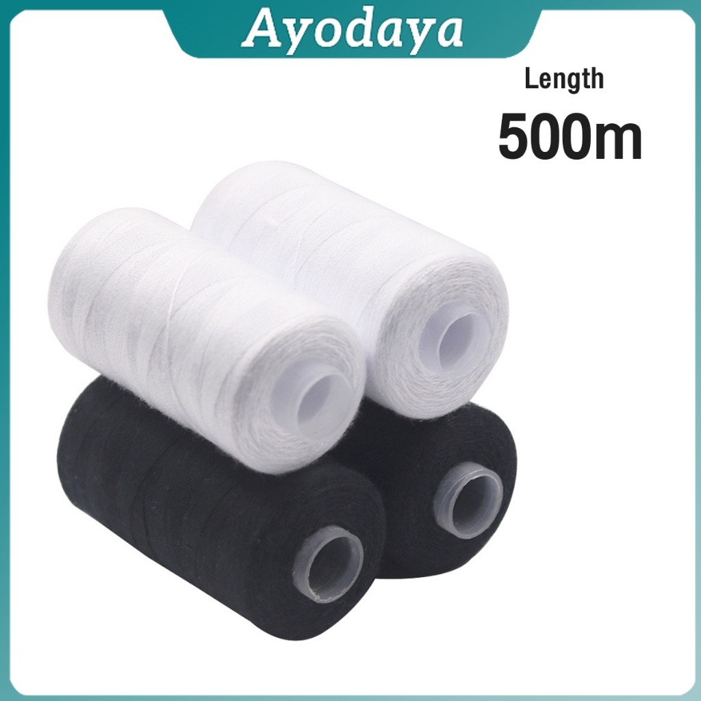 Ayo ด้ายเย็บผ้า 40/2 (โพลีเอสเตอร์) สีดำกับสีขาว ด้ายจักรเย็บผ้า เครื่องมือเย็บผ้า DIY ความยาว 500 m Sewing thread - รูปที่ 5