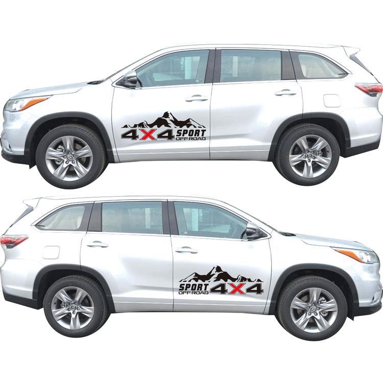 [คลังสินค้าพร้อม] รถกระบะคอนเทนเนอร์ 4X4 สติกเกอร์รถ 4WD สติกเกอร์รถ 4WD สติกเกอร์ภาพ Tiger Yellow S