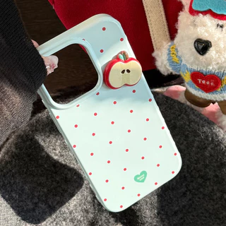 รวมทุกอย่างสีฟ้าและสีแดงลายจุดสามมิติผลไม้สีแดงป้องกันเคสโทรศัพท์เหมาะสําหรับ ทีพียู สําหรับ แอปเปิล ไอโฟน12 13 14 15 16 17มือโปร สูงสุด